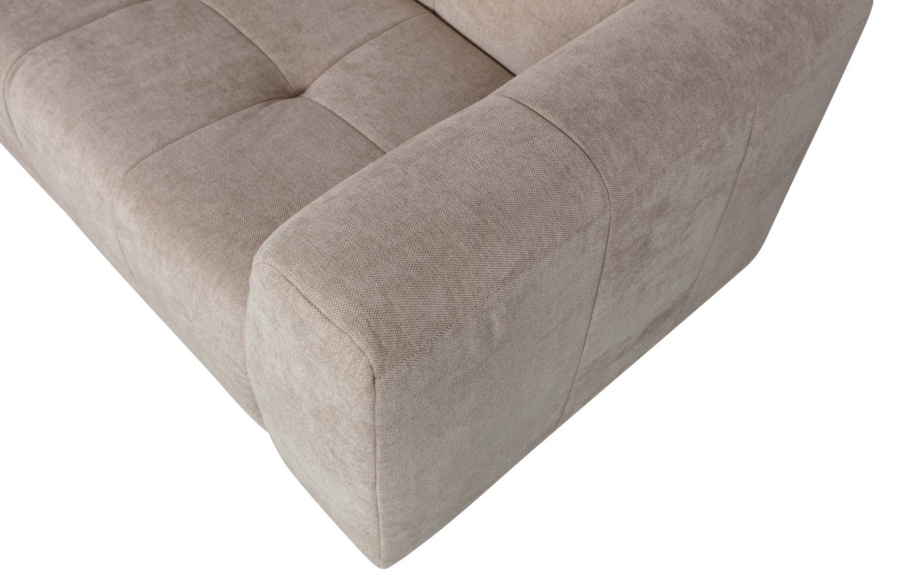 Ecksofa Grid aus Chenille-Gewebe Links, Beige