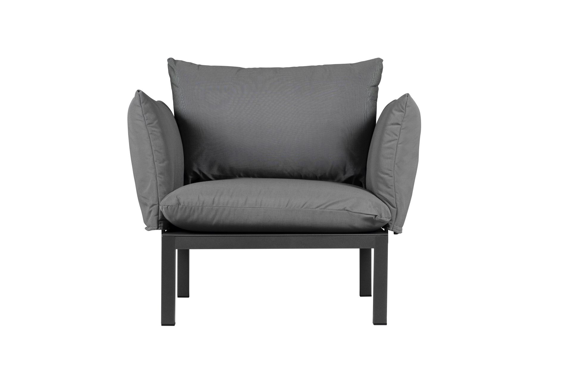 Sitzgruppe Domino 2er-Sofa mit 2 Sessel, Taupe/Schwarz