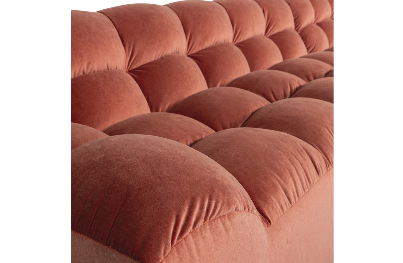 Ecksofa Allure aus Samt Rechts, Blush