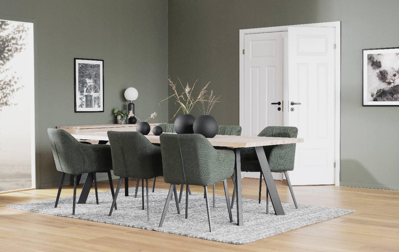 Esstisch Fred 240x100cm, Eiche Weiß pigmentiert