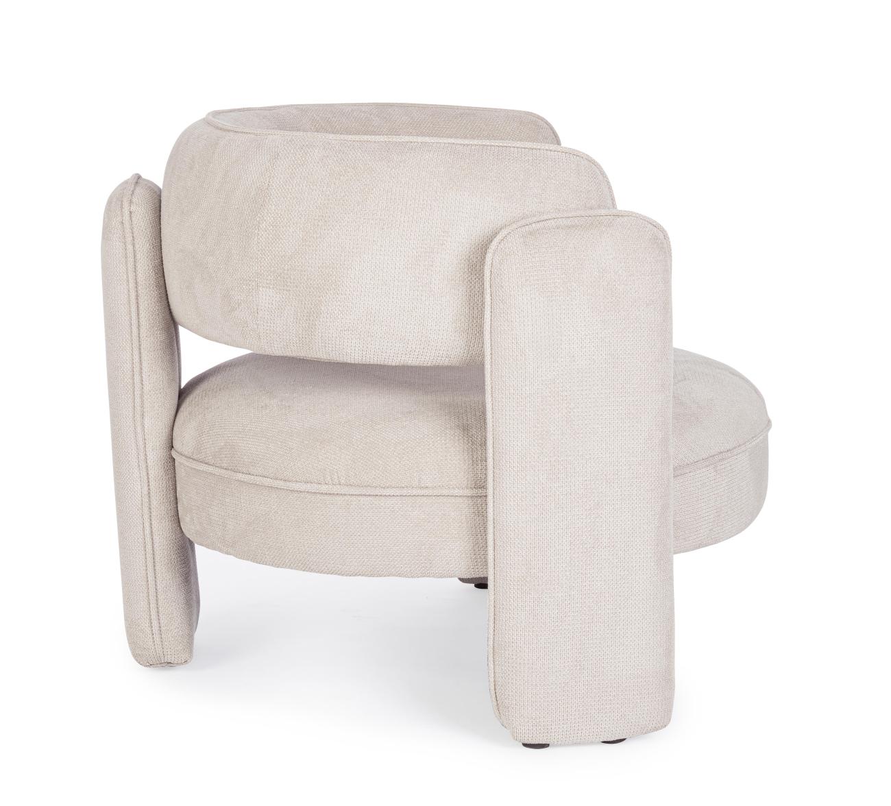Sessel Aisha aus Stoff, Beige