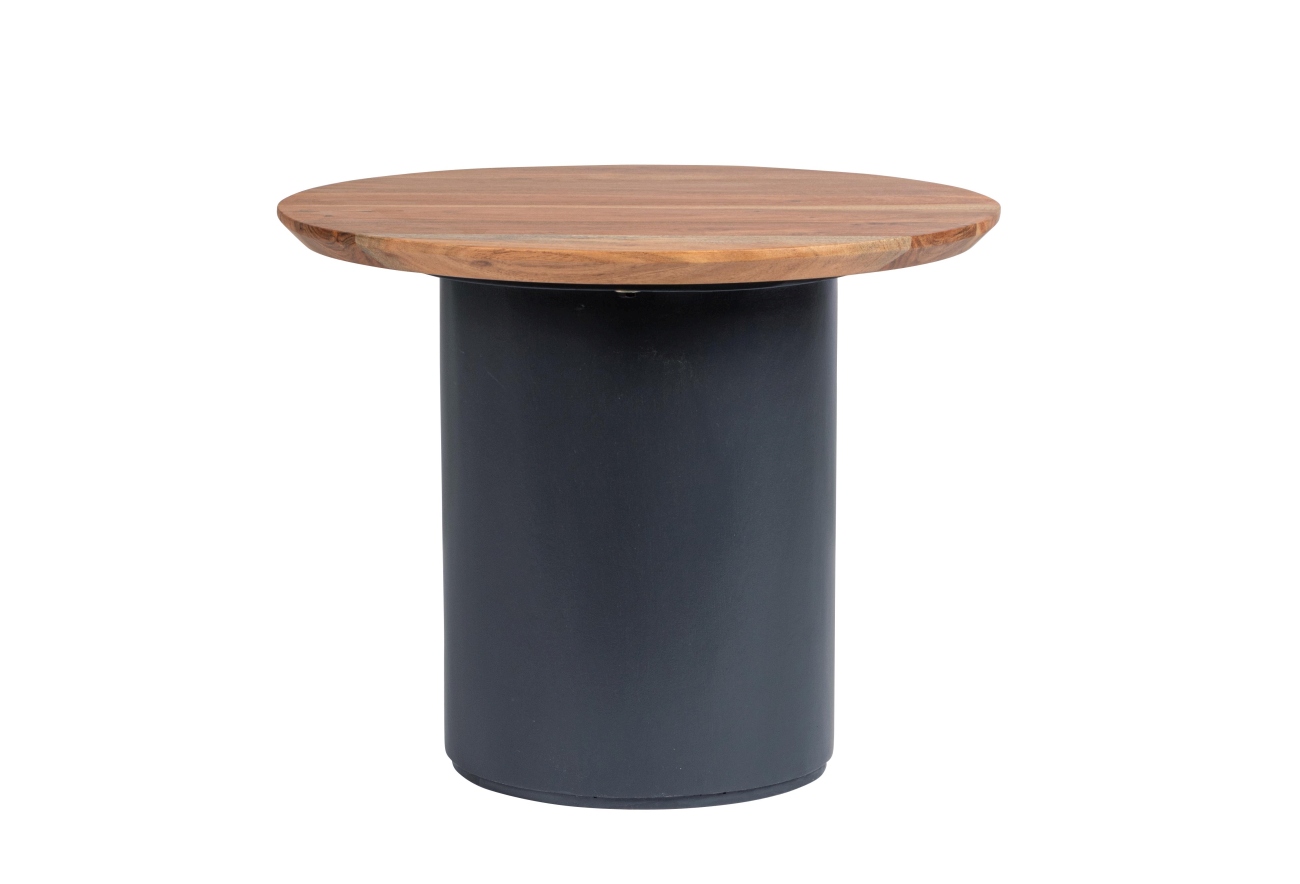 Couchtisch Ojas aus Akazienholz Ø 55 cm, Dunkelblau