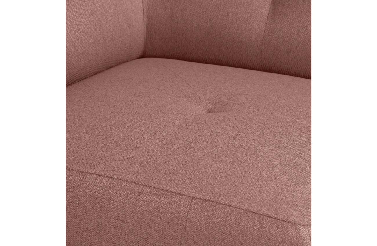 Modulsofa Louis Eck-Element aus gewebten Stoff, Rosa