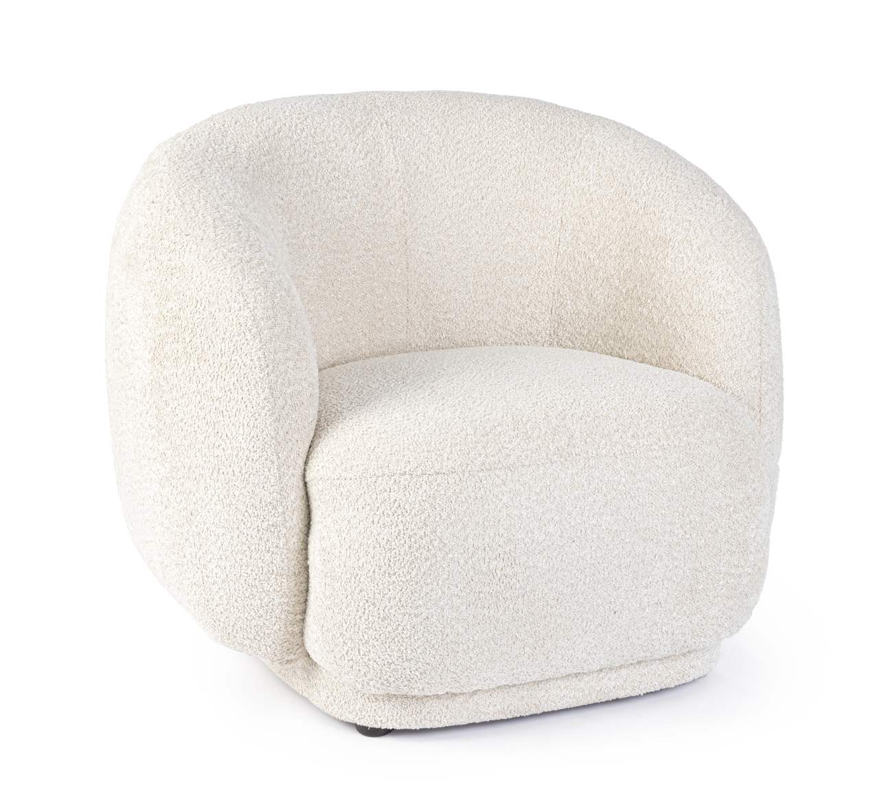 Sessel Tecla aus Boucle-Stoff, Natur