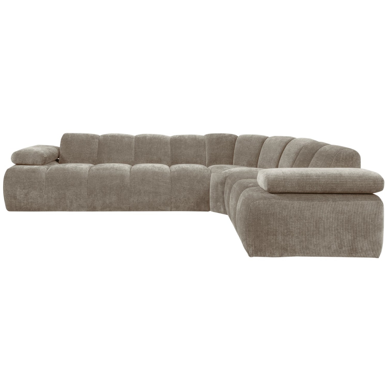 Ecksofa Mojo aus Flachcord Rechts, Sand