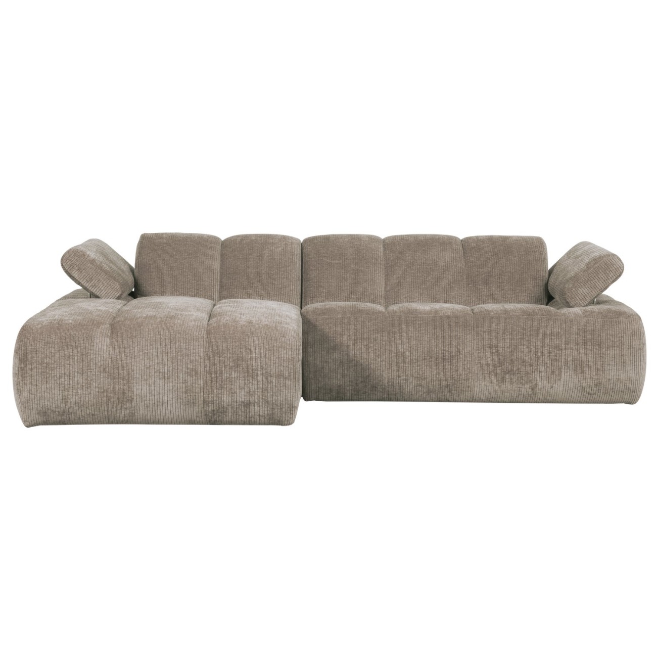 Chaiselongue Mojo aus Flachcord Links, Dunkelsand