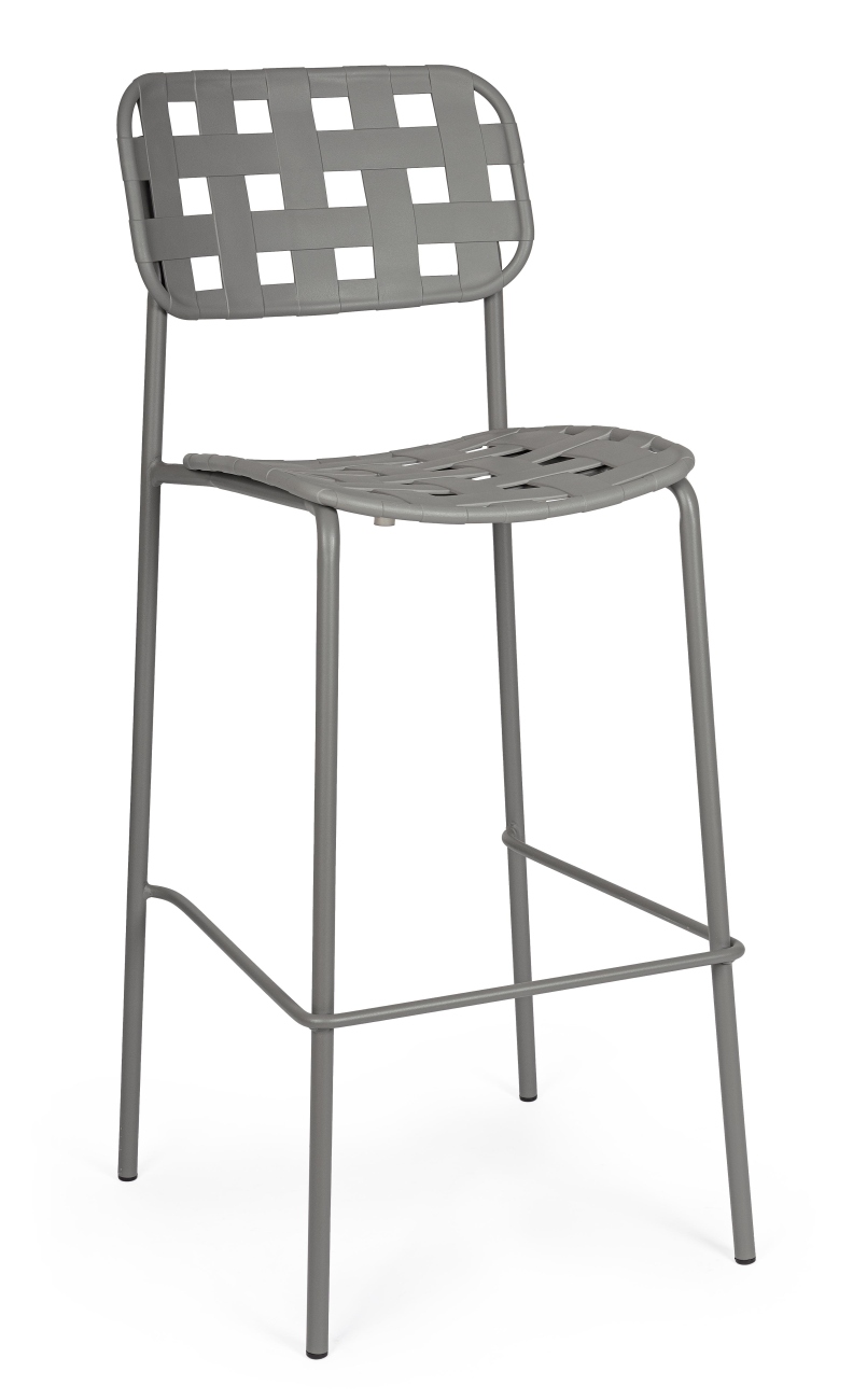 Gartenbarhocker Clover aus Metall, Grau