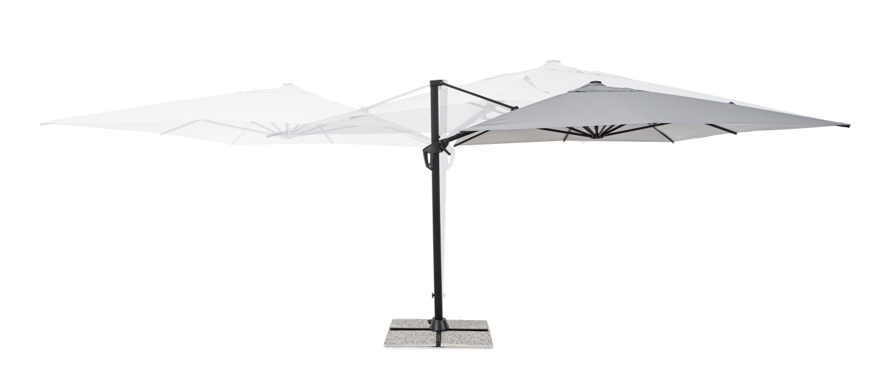 Sonnenschirm Vega aus Aluminium 3x4 m, Hellgrau