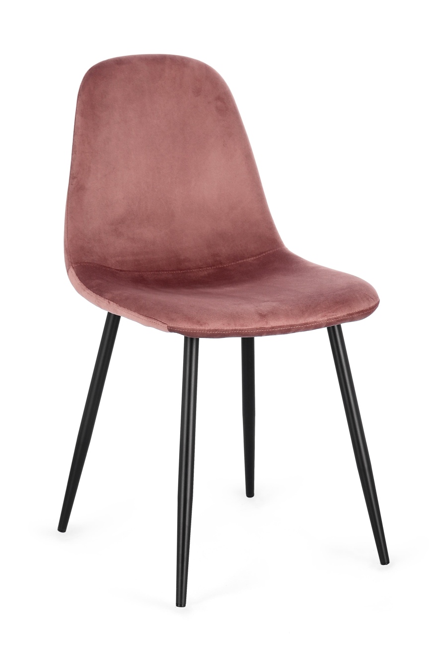 Esszimmerstuhl New Irelia 4er-Set aus Samt, Rosa