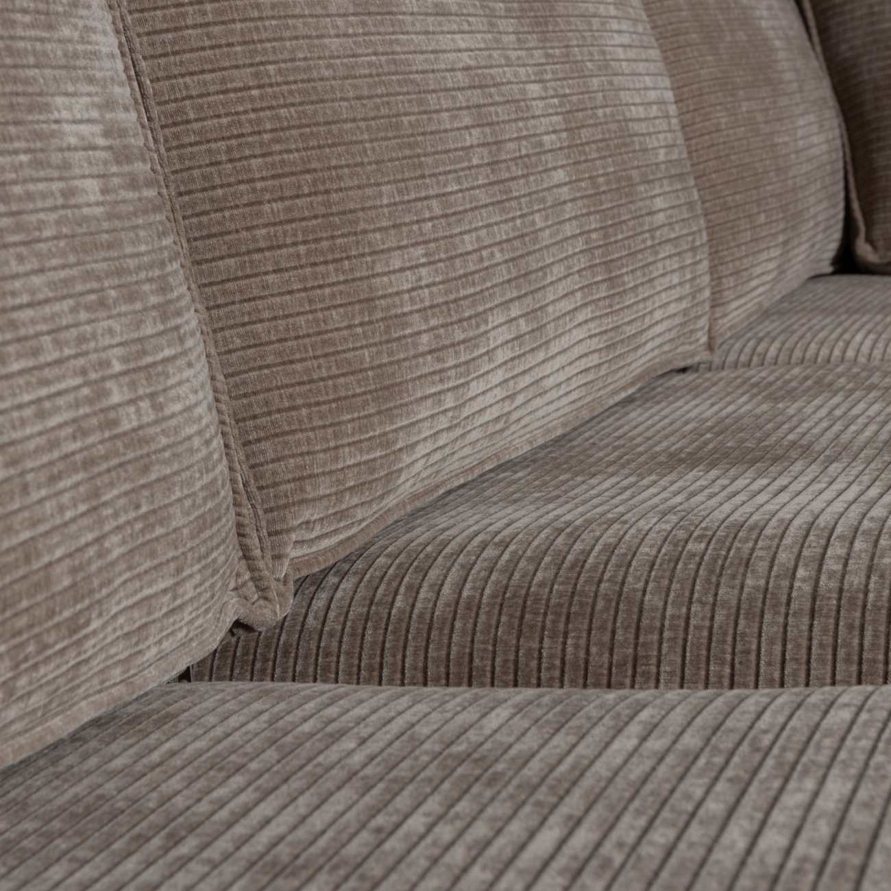 Ecksofa Hajo mit Cordbezug Rechts, Taupe