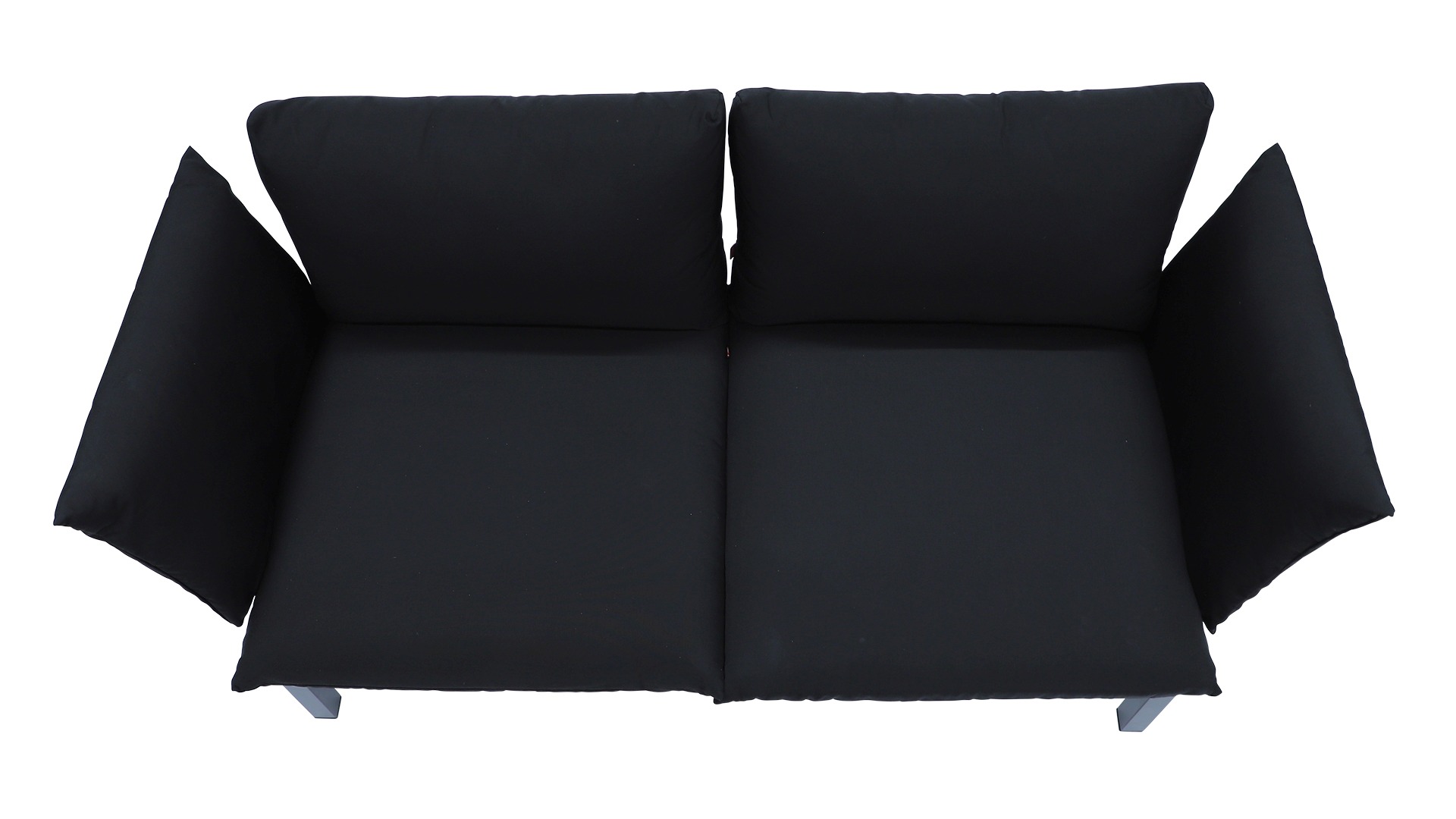 Garten Sofa Domino 2-Sitzer, Schwarz/Schwarz