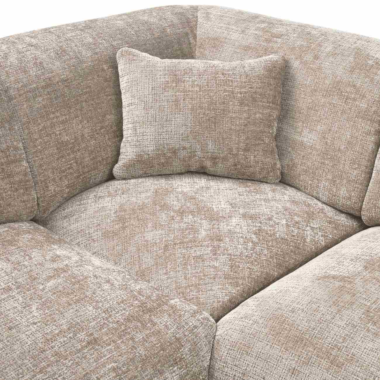 Ecksofa Cloud aus Chenille-Stoff Links, Natur