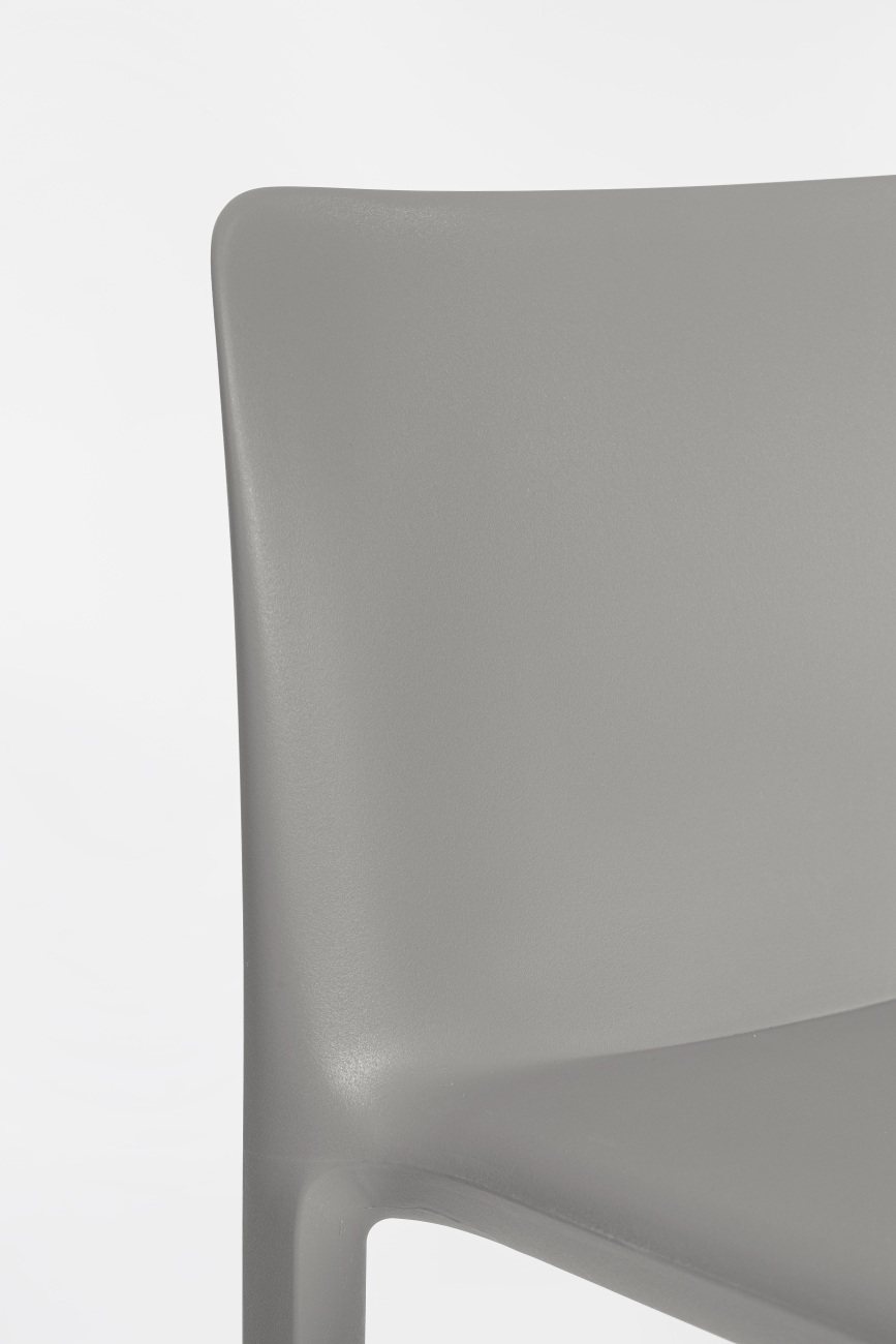 Barhocker Chloris 4er-Set aus Kunststoff, Grau