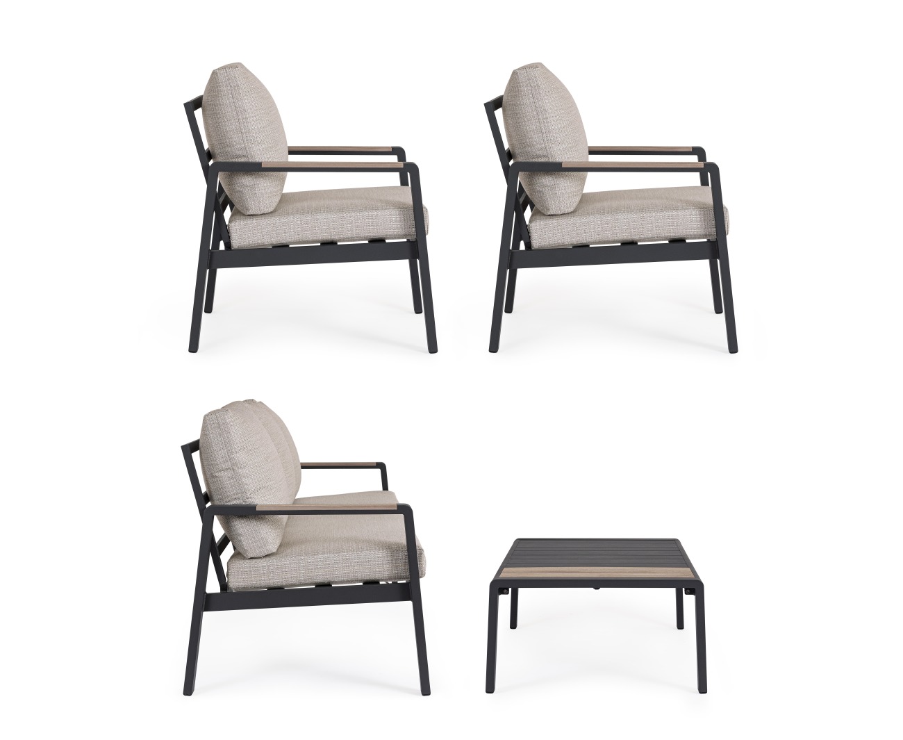 Garten-Set Elna 4er Gruppe, Anthrazit