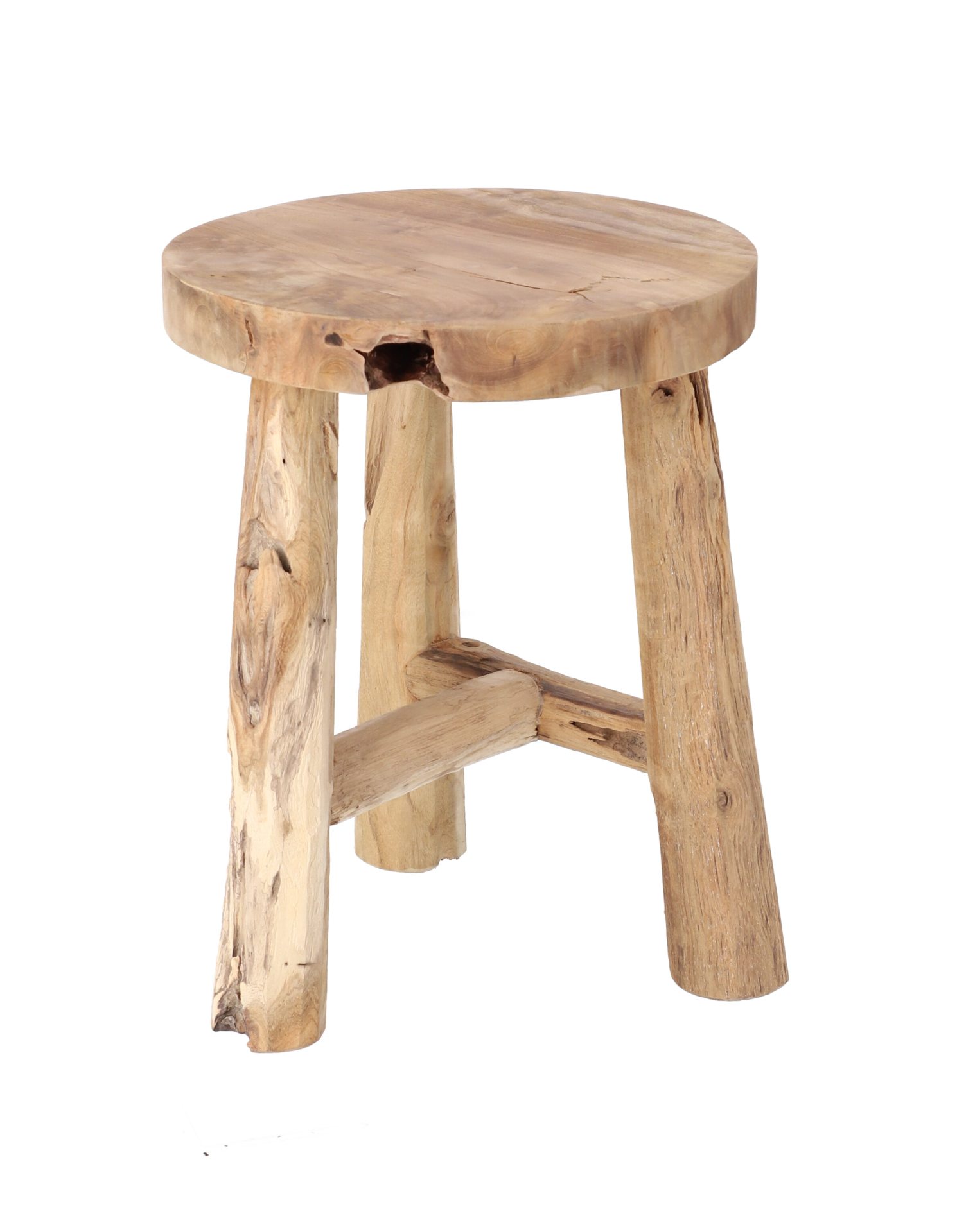 Hocker Dingklik aus Teakholz, Ø 35 cm