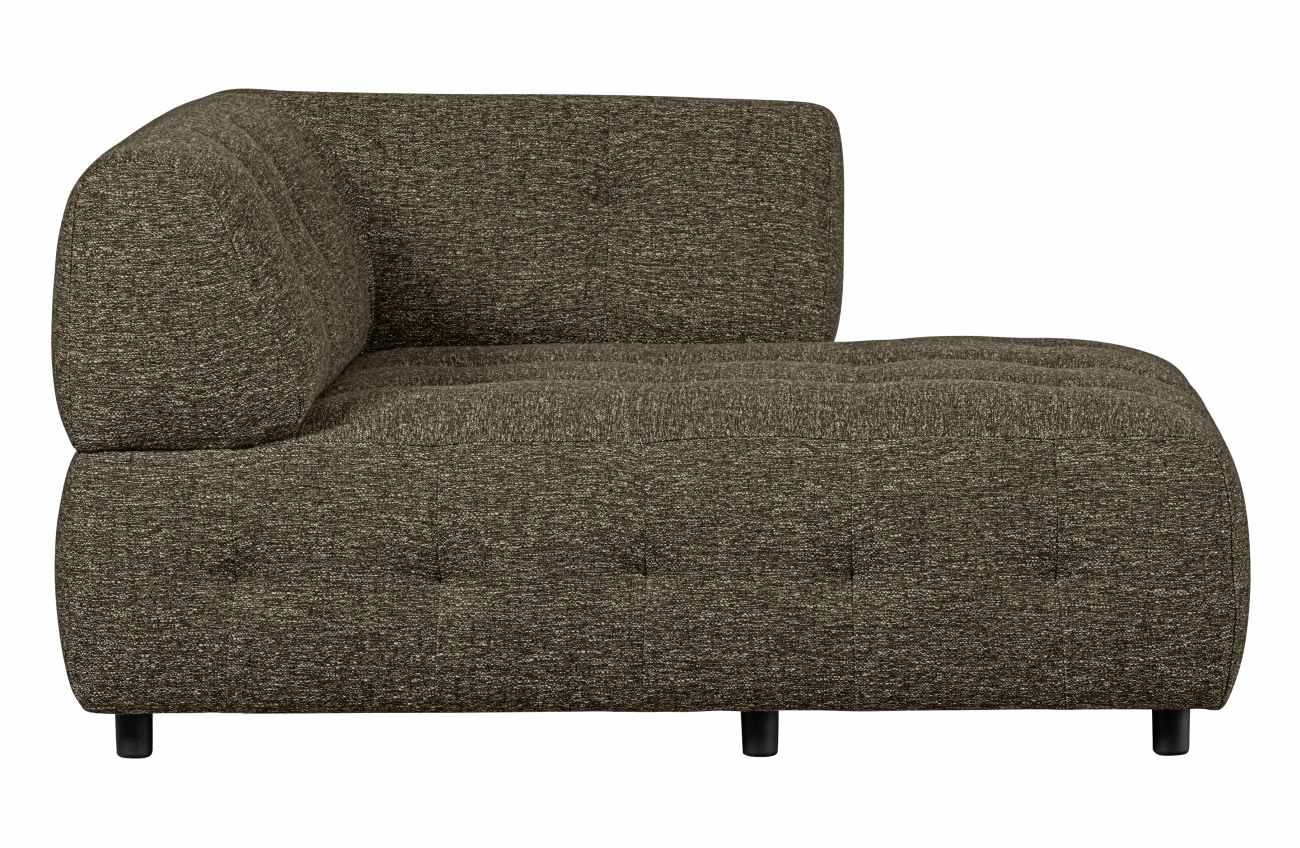 Modulsofa Louis Chaiselongue aus grobmaschigen Stoff Rechts, Grün