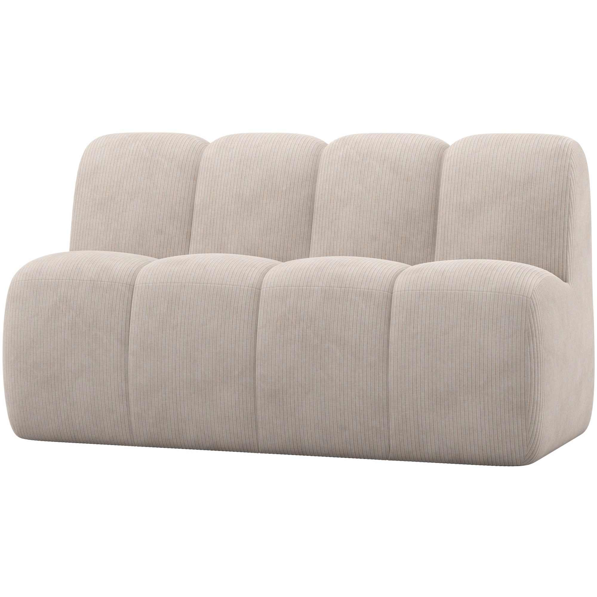 Essbank Mojo aus Cord, modern mit Rückenlehne, Natur, 164 cm, bequeme Sitzbank für 2–3 Personen