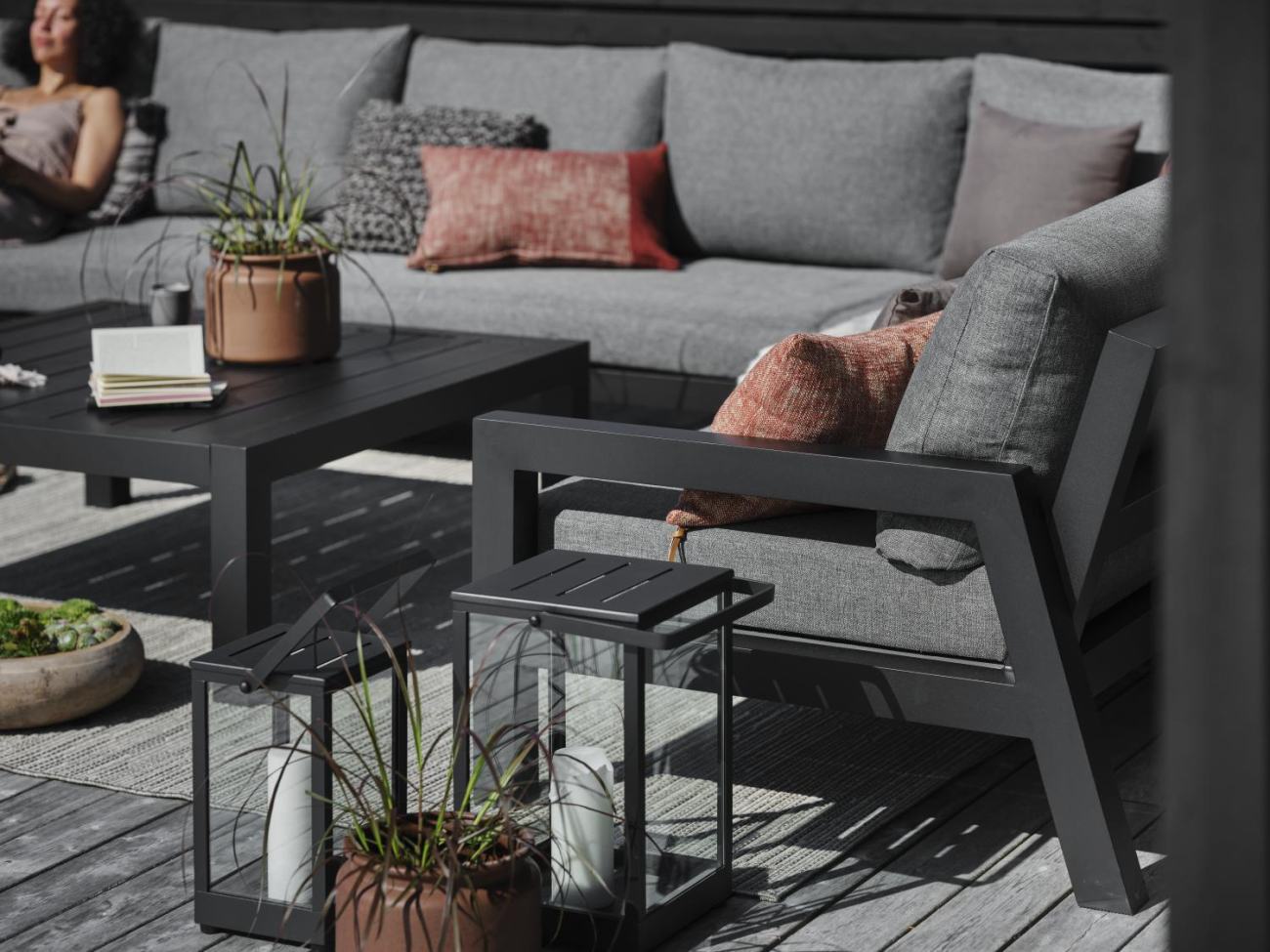 Windlicht Belfort aus Metall Small, Schwarz