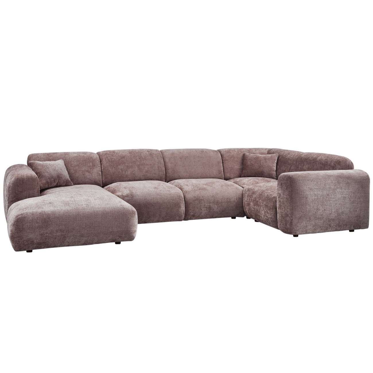 Ecksofa Cloud aus Chenille-Stoff Rechts, Taupe