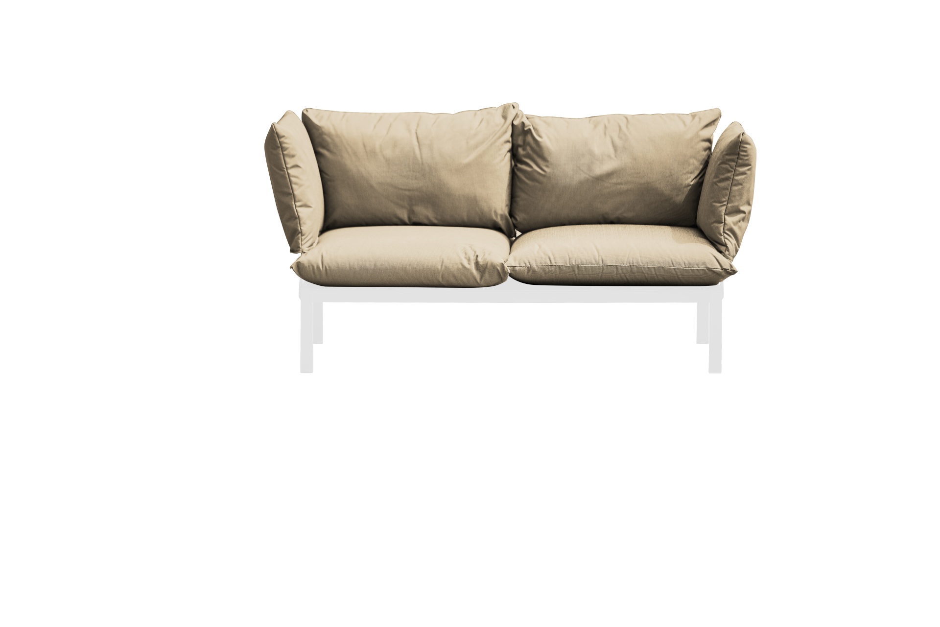 Garten Sofa Domino 2-Sitzer, Weiß/Taupe