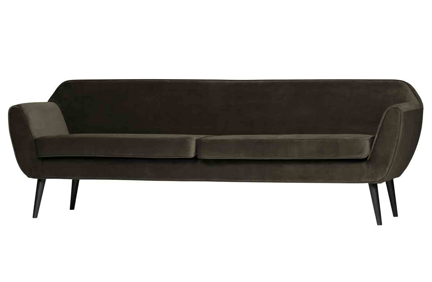 Sofa Rocco Samt, 230cm Grau