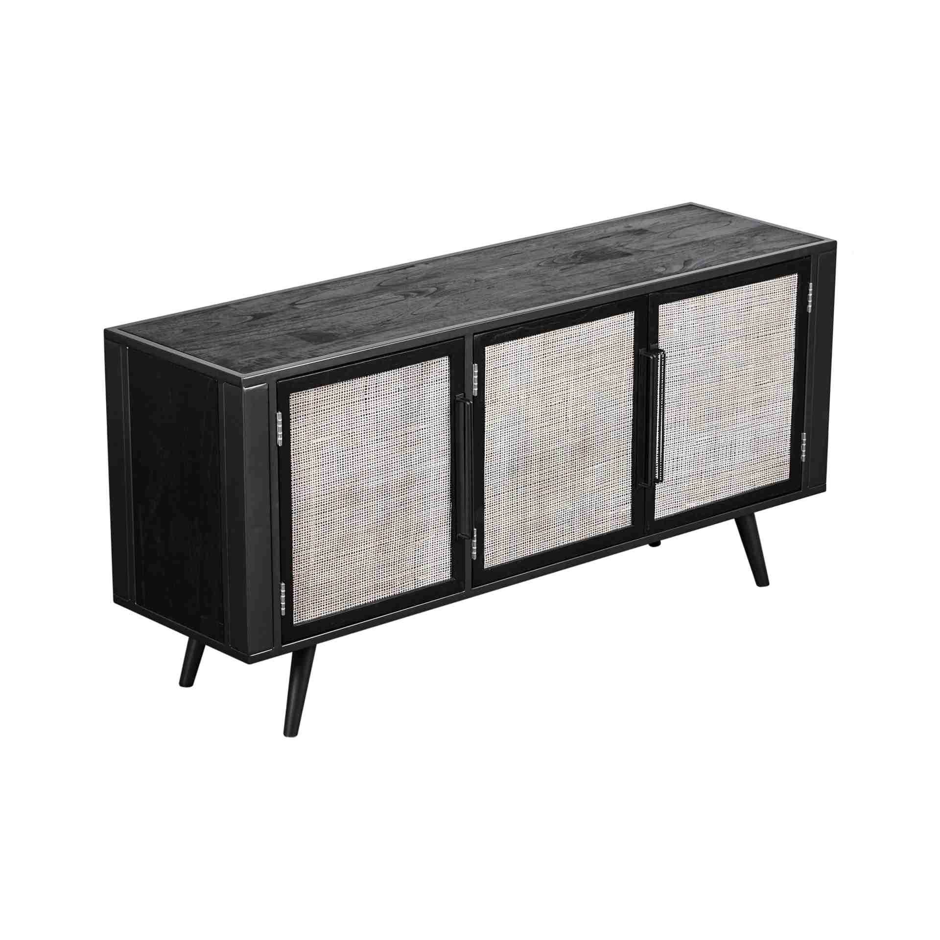 TV-Board Nordic Mindi Rattan mit 3 Türen, 160 cm