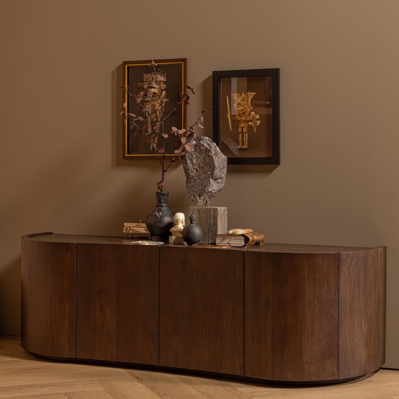 Sideboard Sense aus Mangoholz 160 cm, Braun