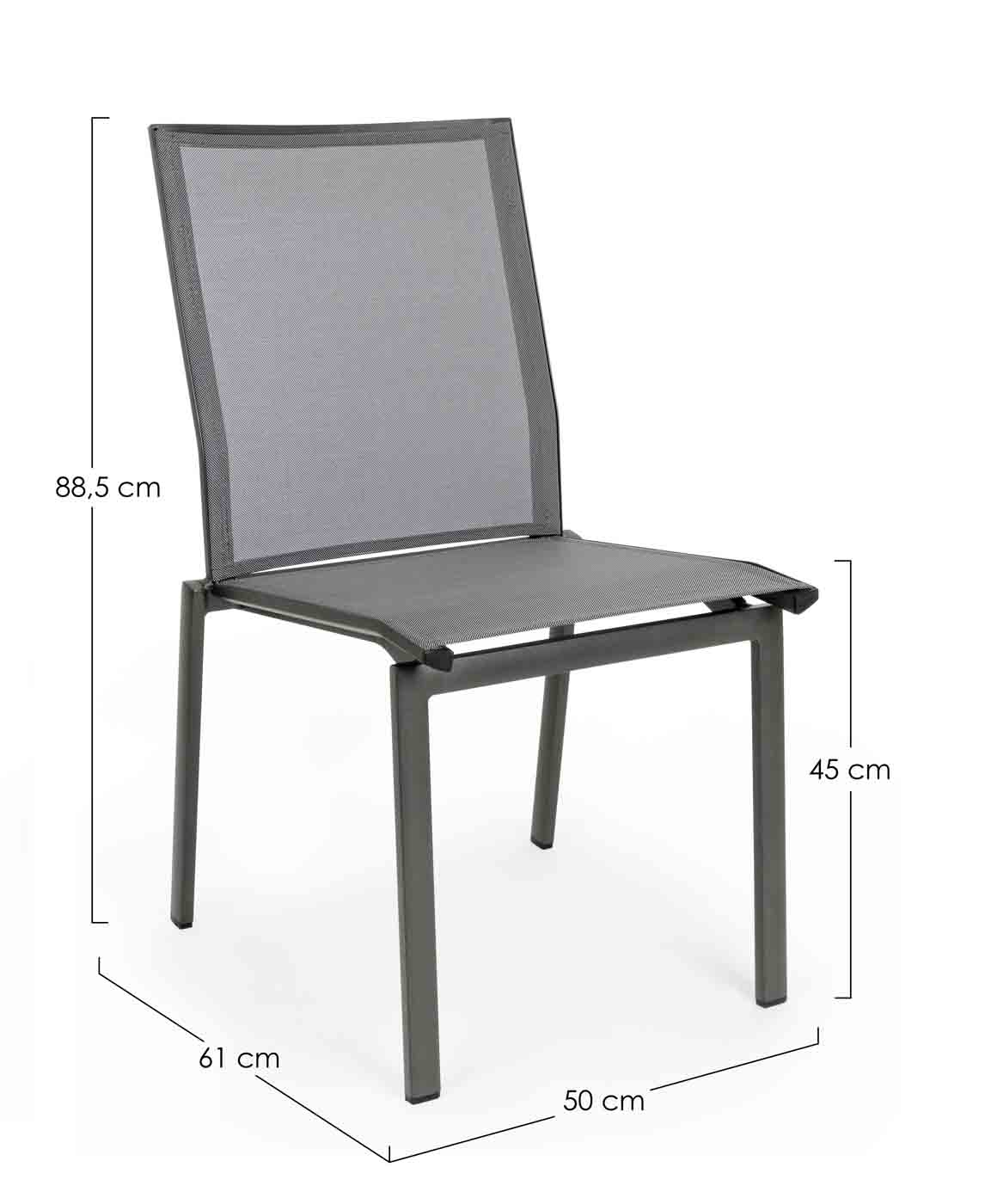 Gartenstuhl Cruise stapelbar ohne Armlehne, Anthrazit