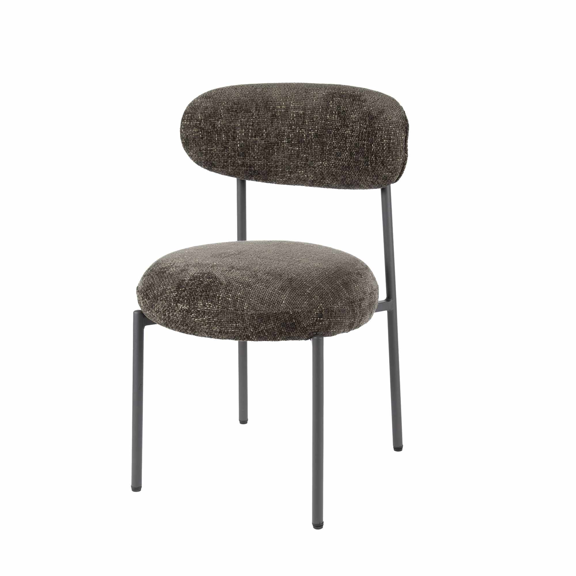 2er-Set Esszimmerstuhl Velcira - Webstoff, Braun