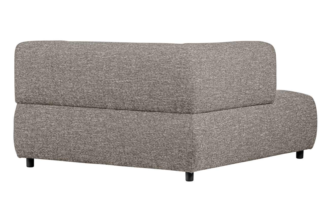 Modulsofa Louis Chaiselongue aus grobmaschigen Stoff Links, Braun