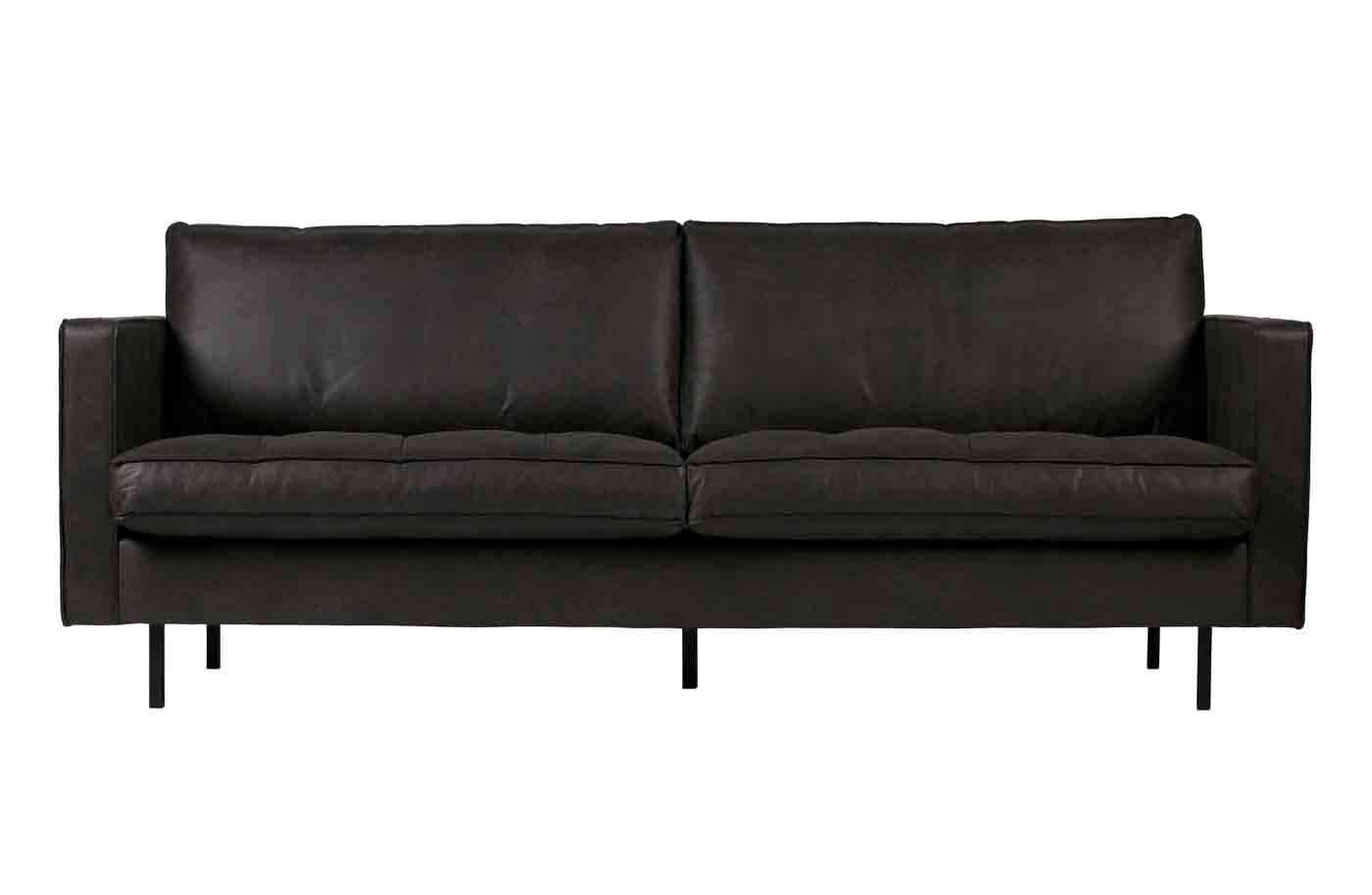 Rodeo Classic Sofa 2,5 Sitzer Lederoptik, Schwarz