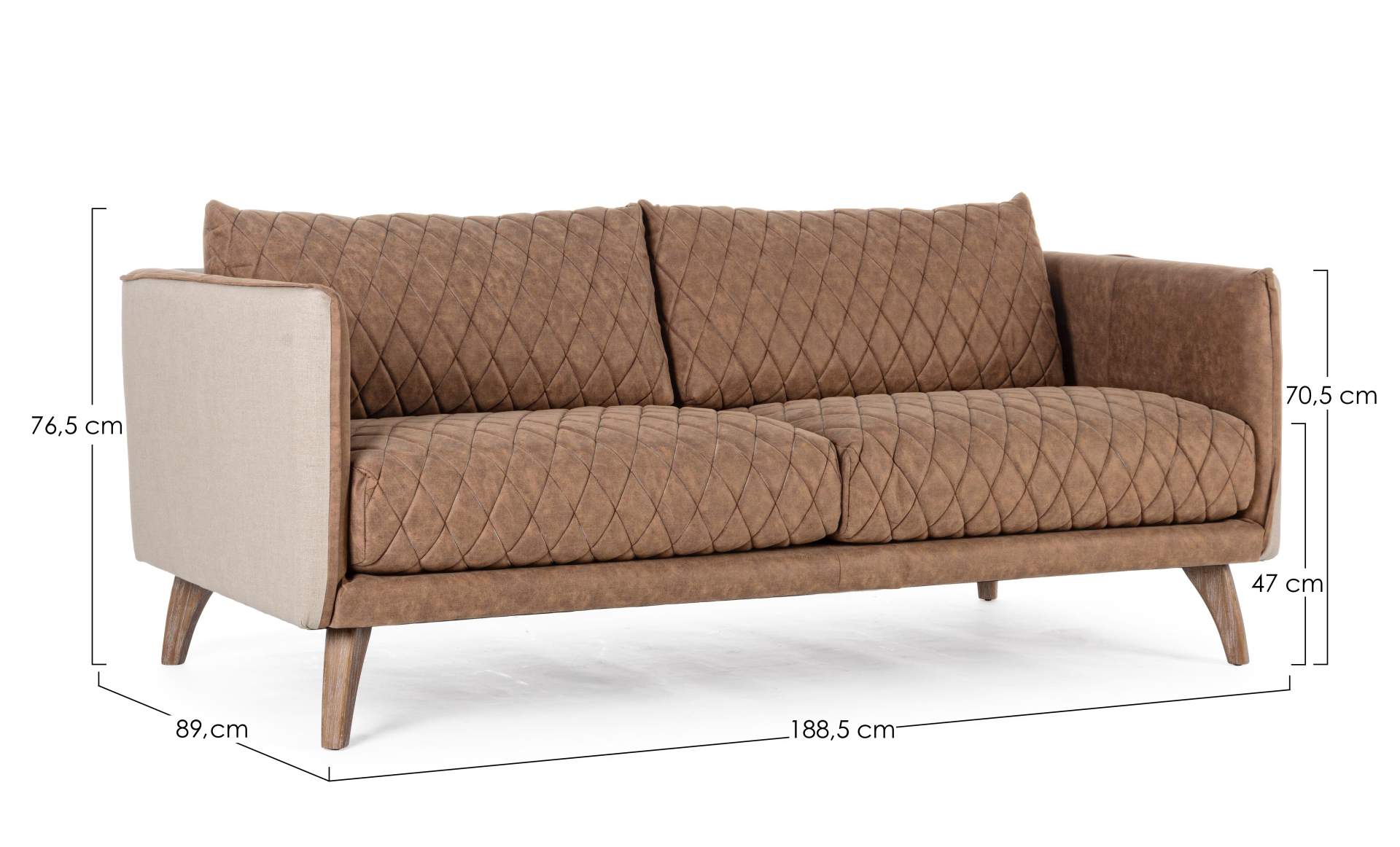 Sofa Helston aus Kunstleder, 3-Sitzer