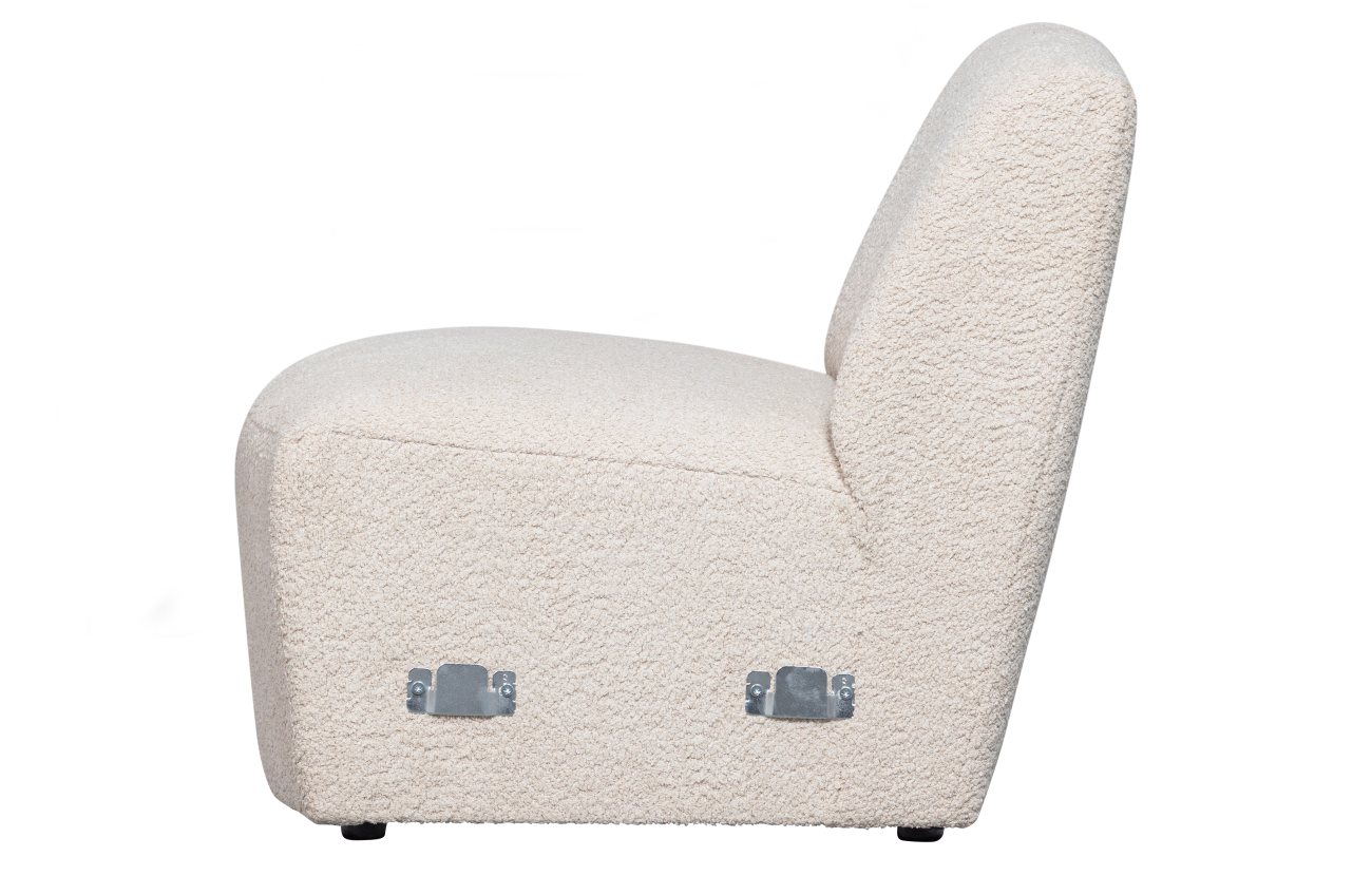 Modulsofa Coco 1-Sitzer aus Boucle-Stoff, Creme