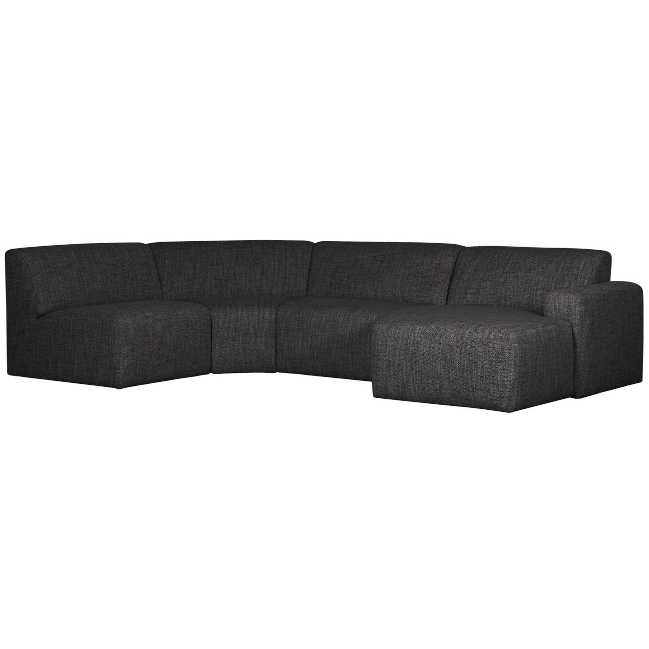 Sofa Avelon U-Form aus Melange-Stoff, Anthrazit