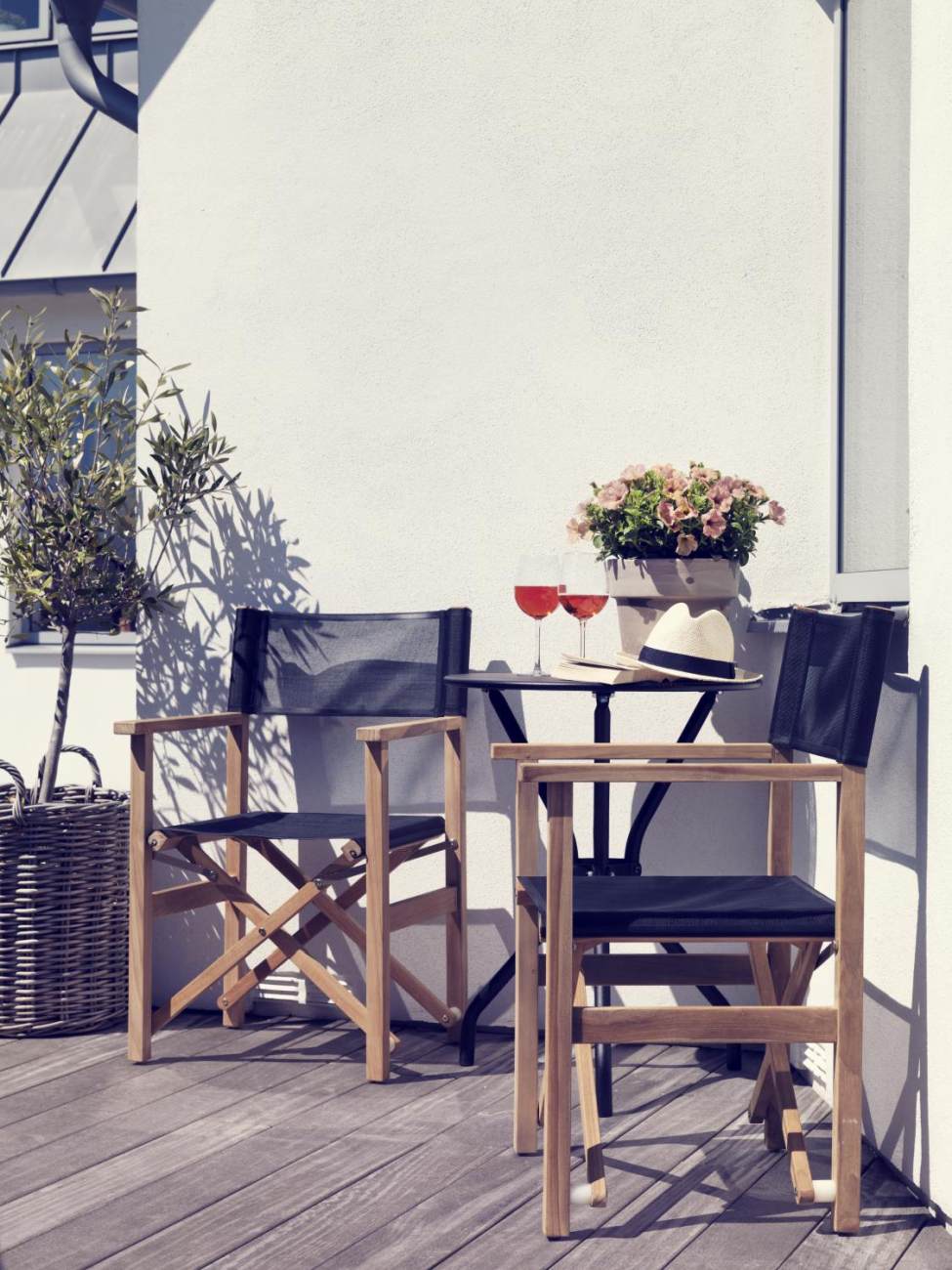 Gartenstuhl Drama aus Teakholz, Schwarz