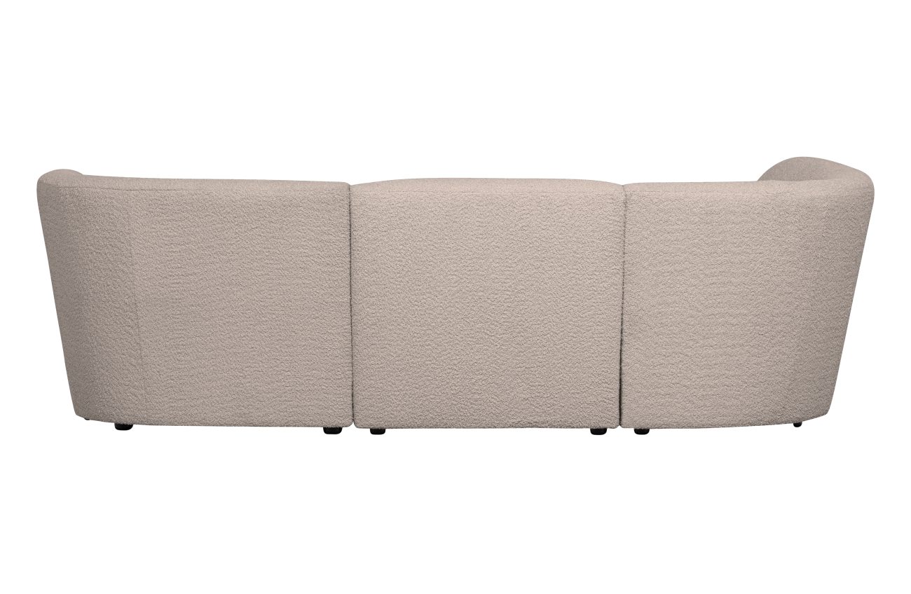 Ecksofa Coco aus Boucle-Stoff Links, Sand