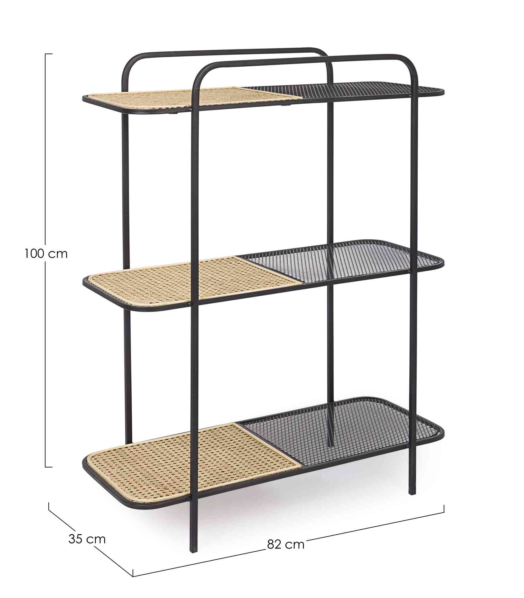 Regal Elyot aus Rattan mit 2 Fächern