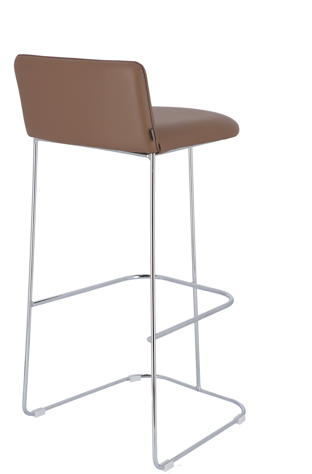 Barhocker Ragno aus Leder, Taupe