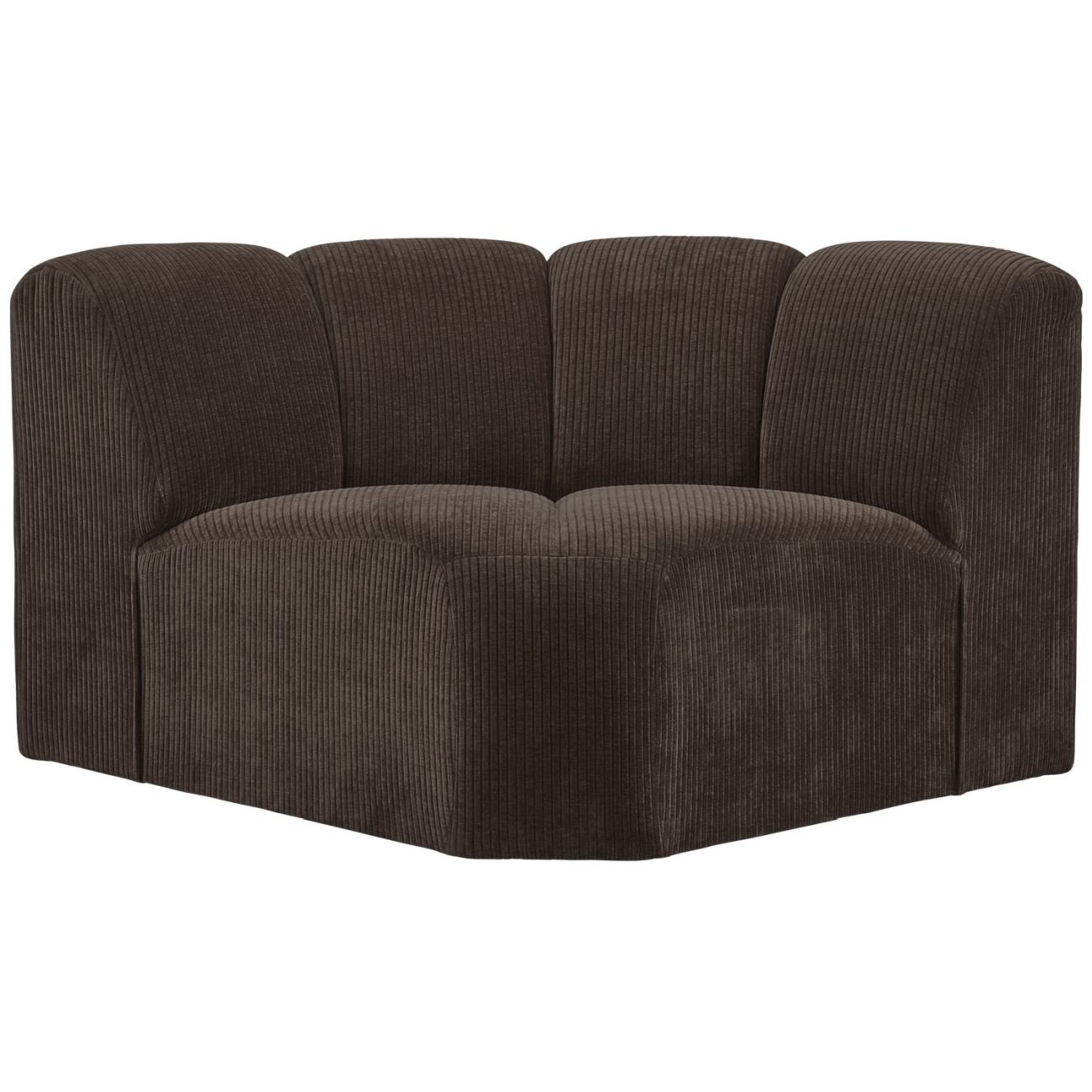 Modulsofa Mojo Flachcord Eck-Element, Braun