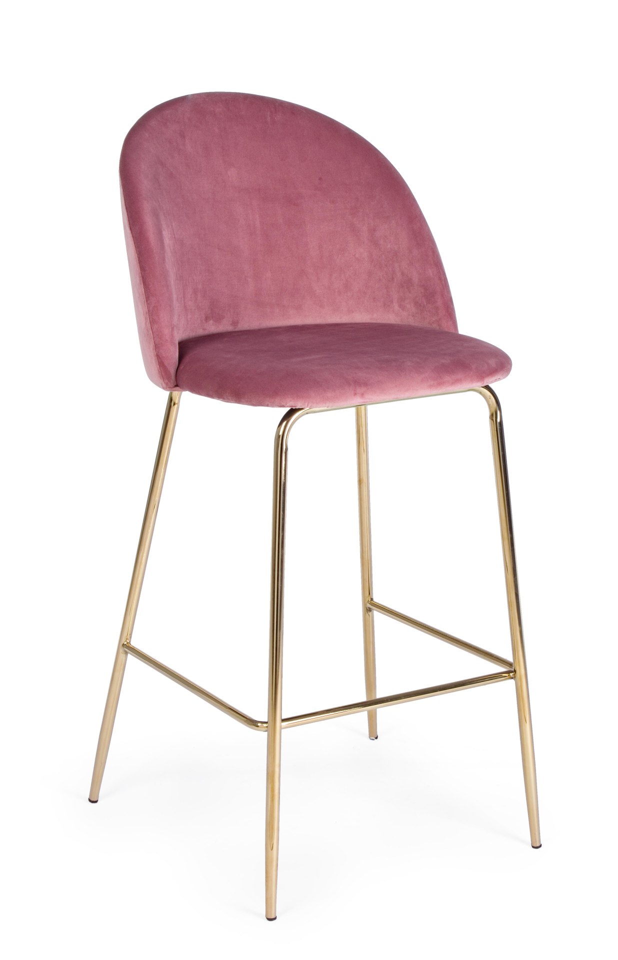 Barhocker Carry aus Samt, Rosa