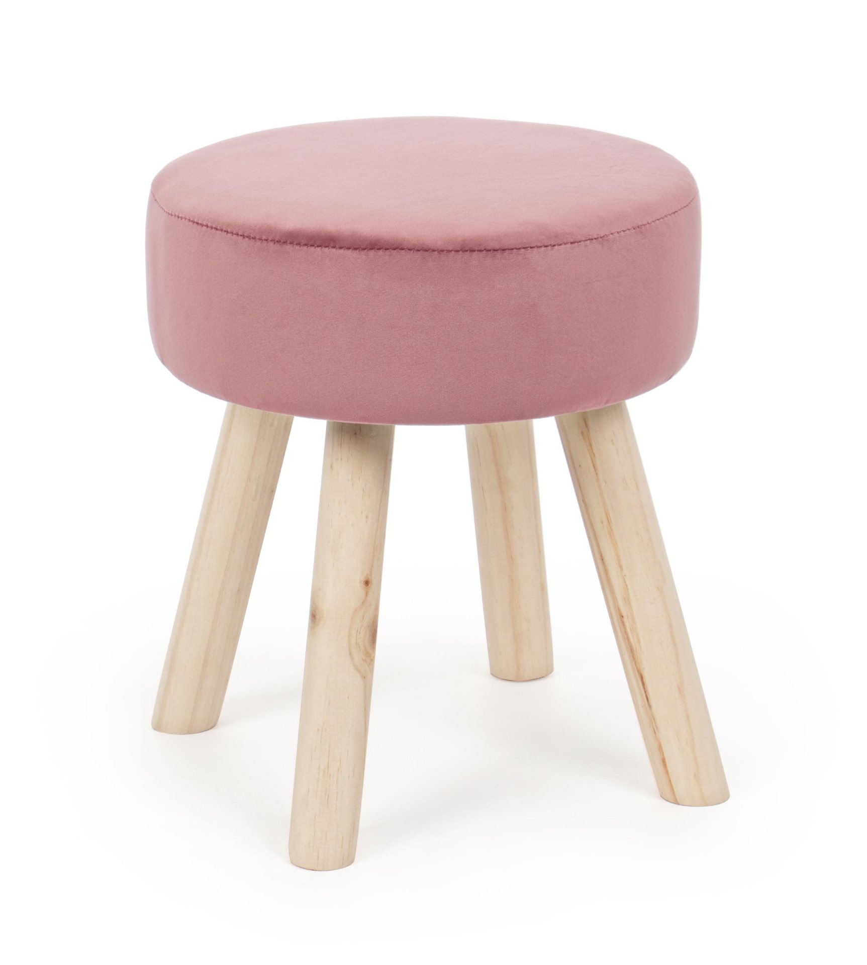 Hocker Adeline in Samt-Optik, Rosa