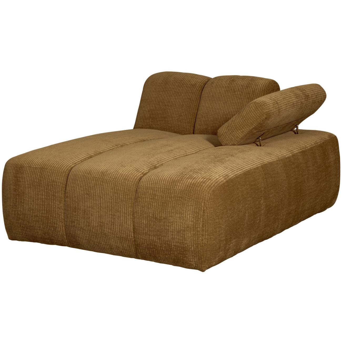 Modulsofa Mojo Flachcord Chaiselongue-Rechts, Honiggelb