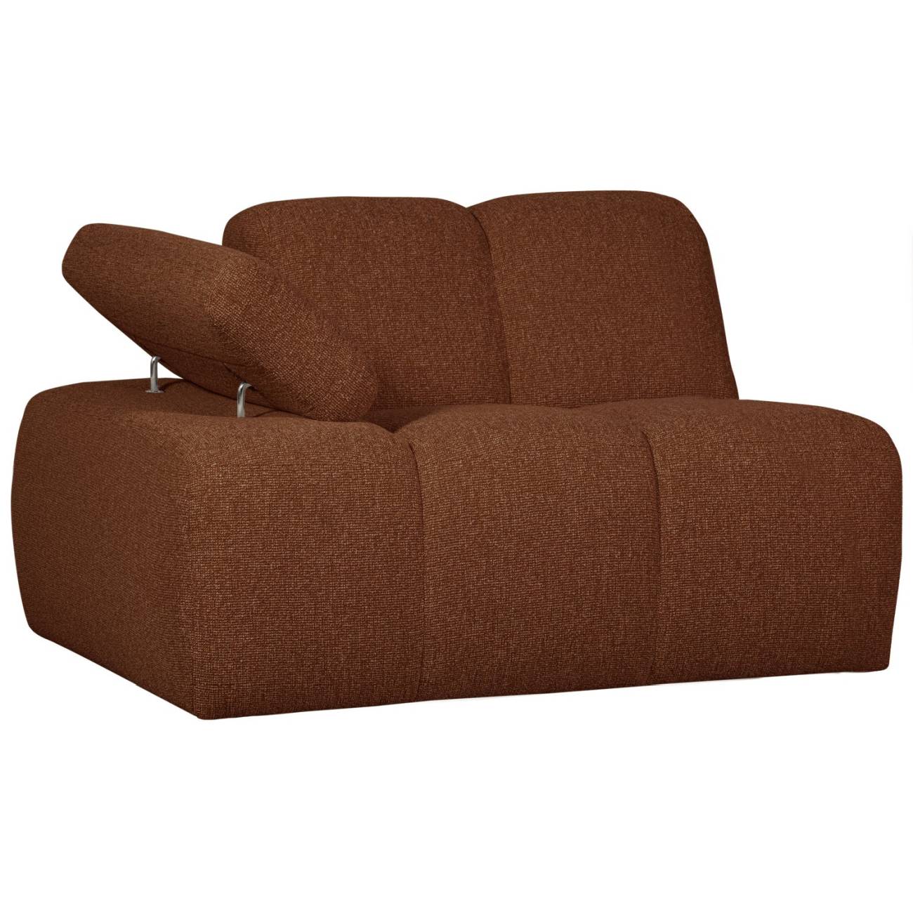 Modulsofa Mojo Boucle 1er Arm-Links, Rostbraun