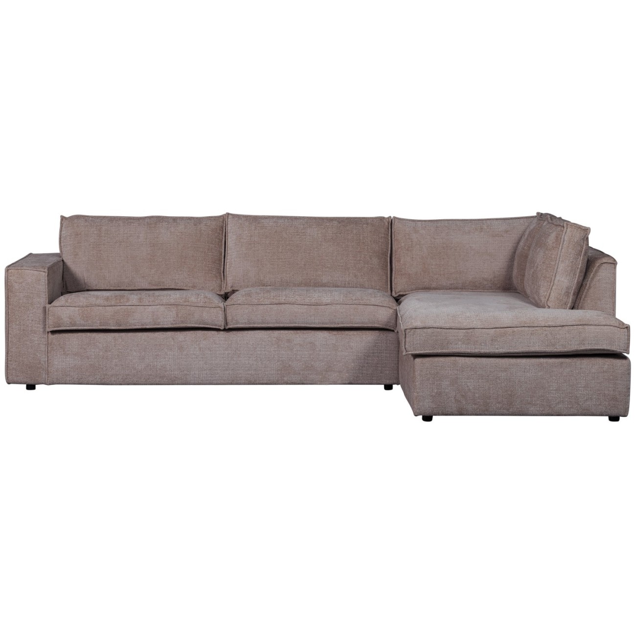 Ecksofa Hajo aus Chenille-Stoff Rechts, Taupe