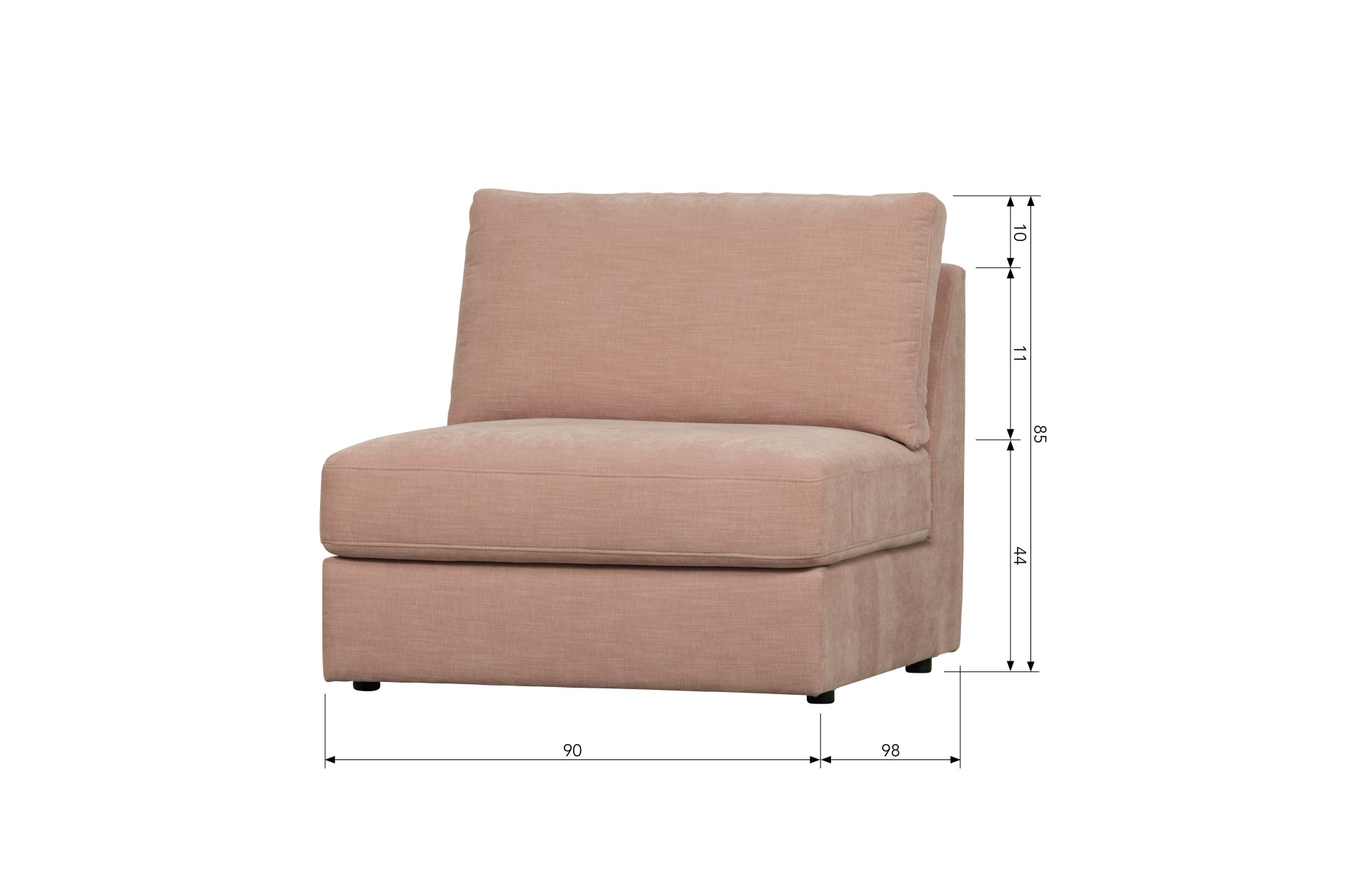 Modulsofa Family Seat Element, Rosa