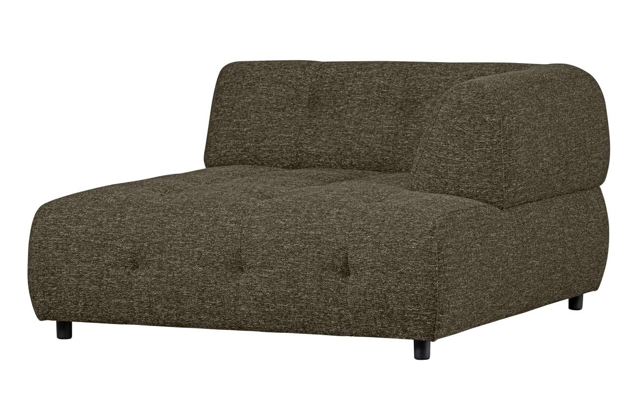 Modulsofa Louis Chaiselongue aus grobmaschigen Stoff Rechts, Grün