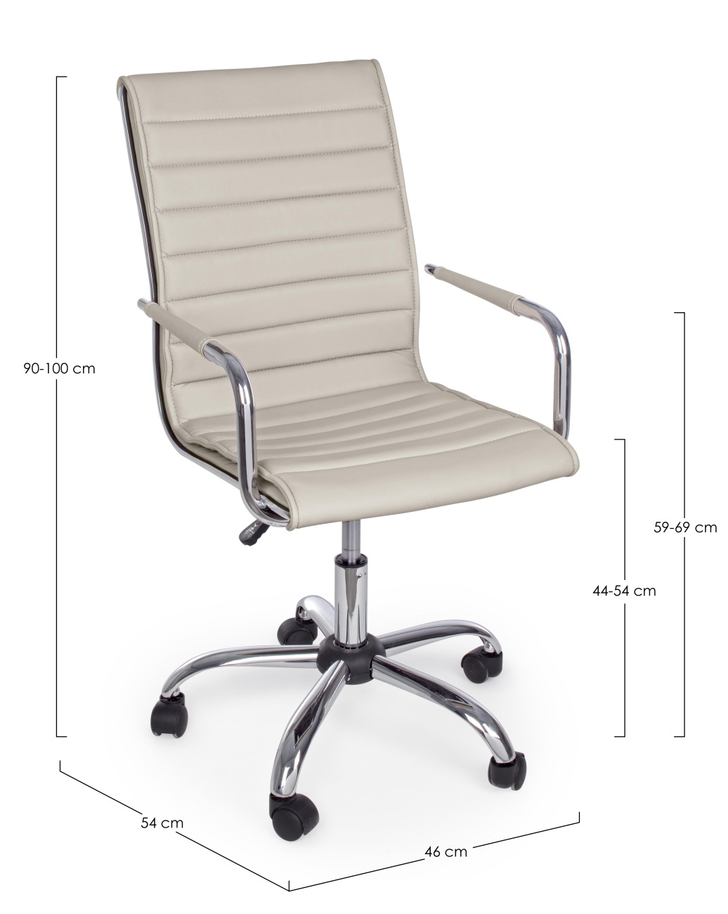 Bürostuhl Perth aus Kunstleder, Taupe