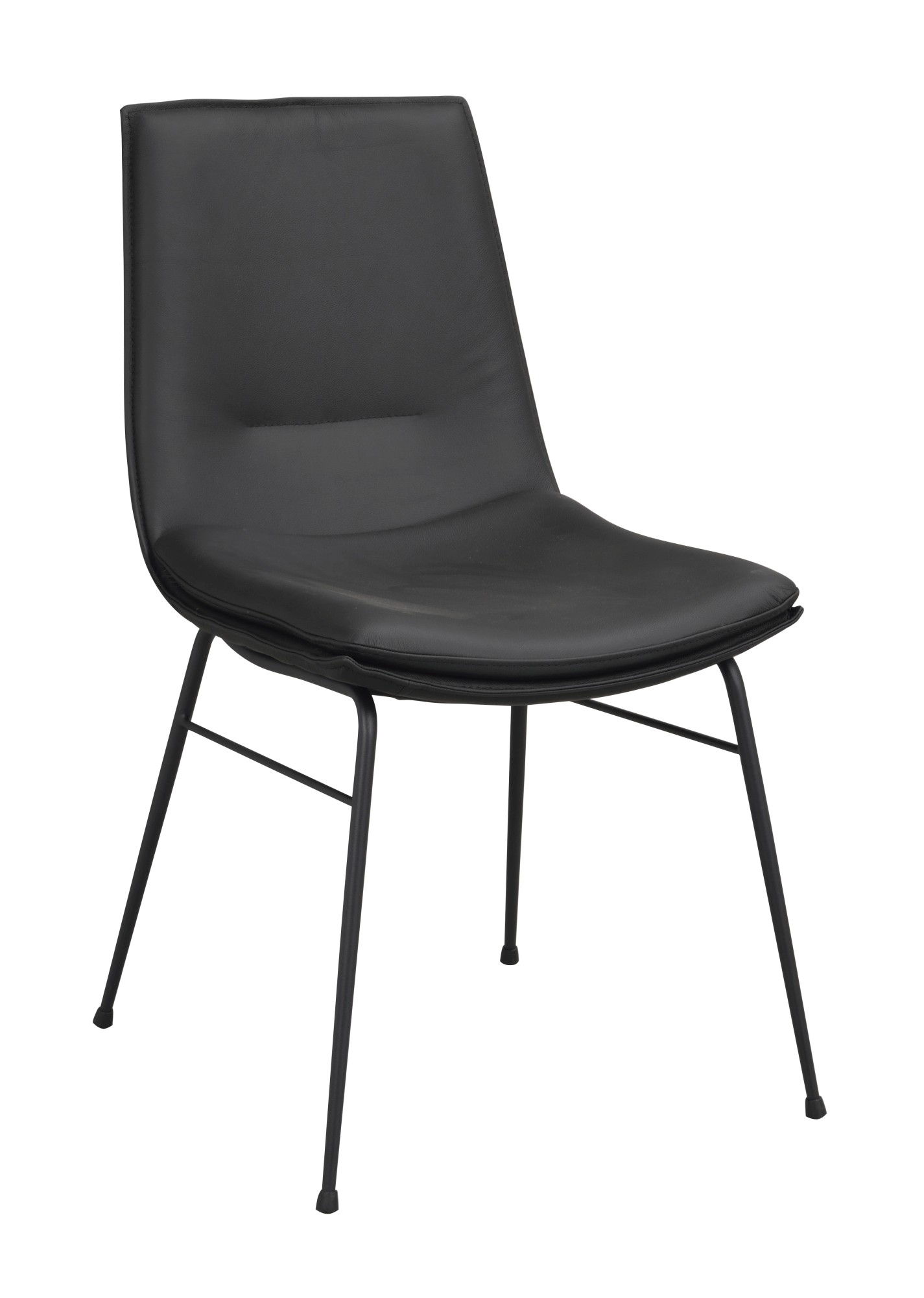 Stuhl Lowell 2er Set, Leder Schwarz