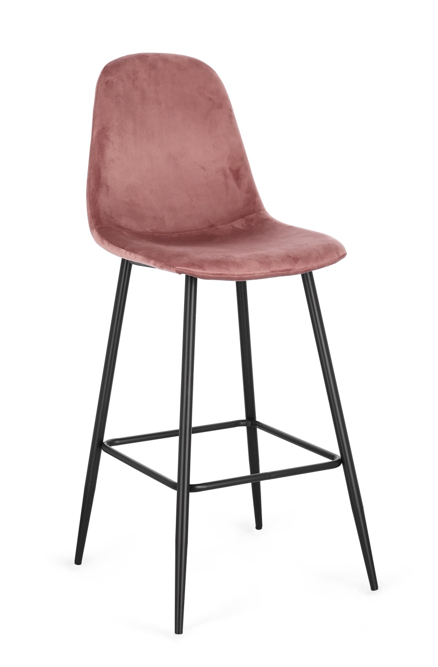Barhocker New Irelia 2er- Set aus Samt, Rosa