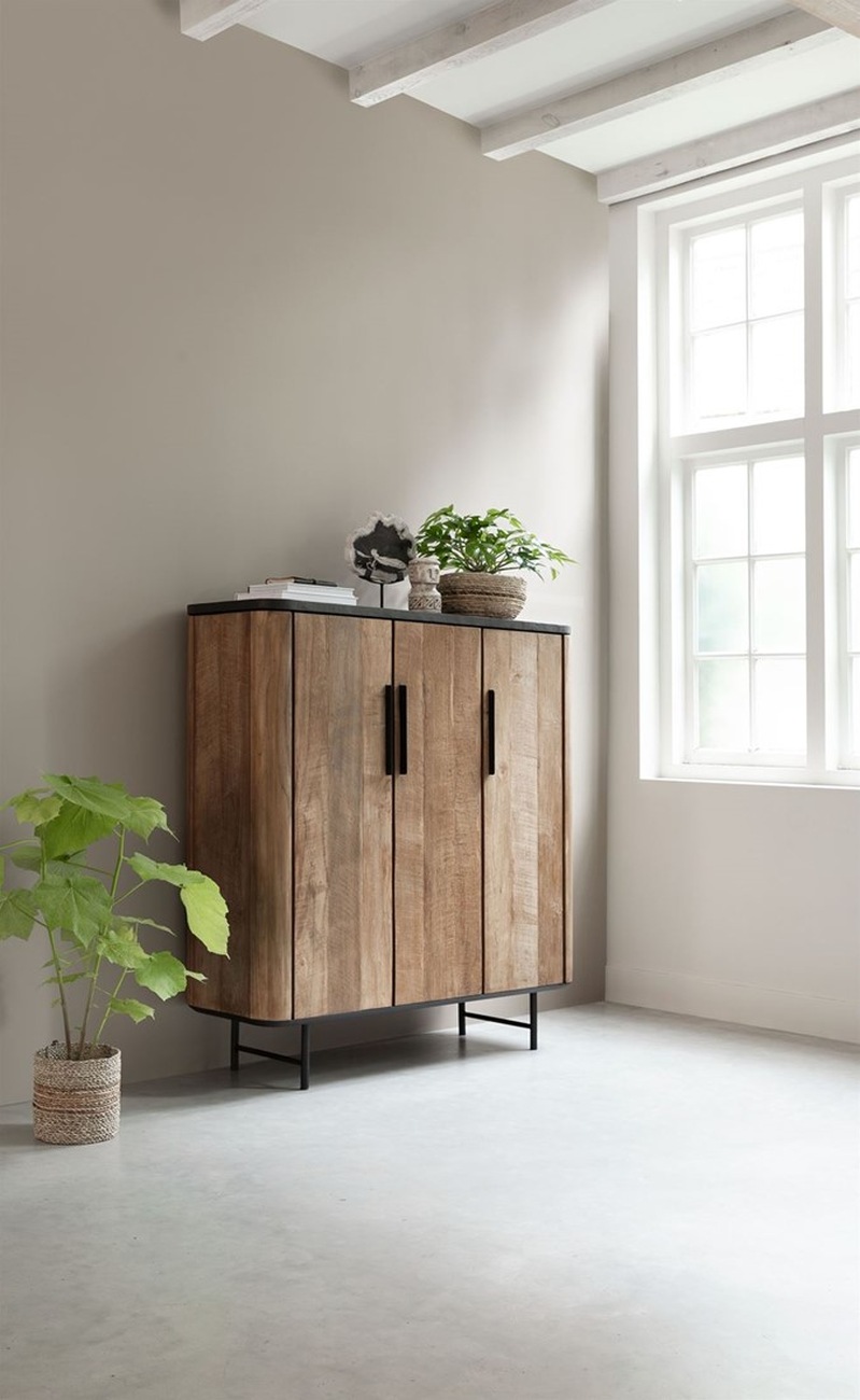 Highboard Soho aus recyceltem Teakholz, 120 cm